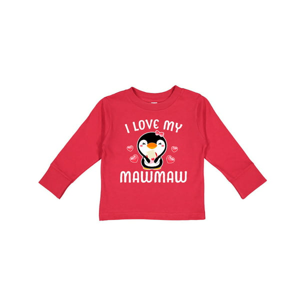 inktastic I Love My Mawmaw with Cute Penguin and Toddler Long Sleeve T-Shirt 